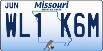 MO license plate WL1K6M