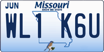 MO license plate WL1K6U