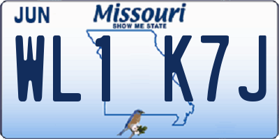 MO license plate WL1K7J