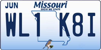 MO license plate WL1K8I