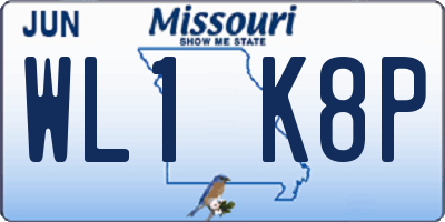 MO license plate WL1K8P