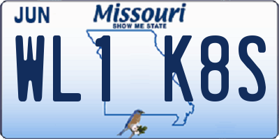 MO license plate WL1K8S