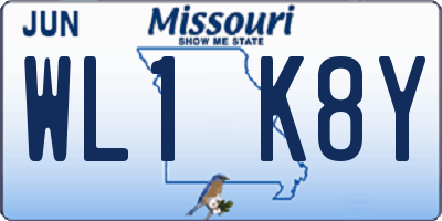 MO license plate WL1K8Y