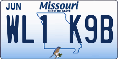 MO license plate WL1K9B