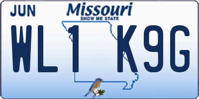 MO license plate WL1K9G