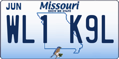 MO license plate WL1K9L