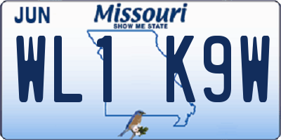 MO license plate WL1K9W