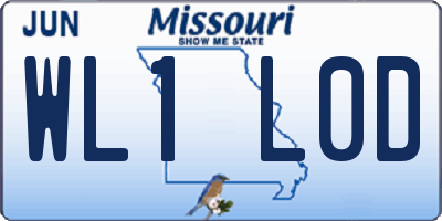 MO license plate WL1L0D