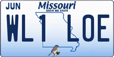 MO license plate WL1L0E