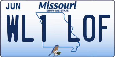 MO license plate WL1L0F