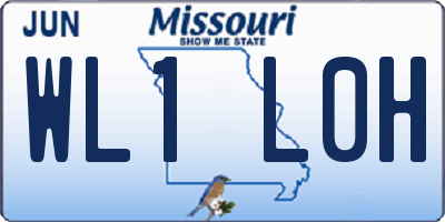 MO license plate WL1L0H