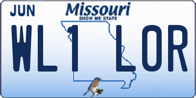 MO license plate WL1L0R