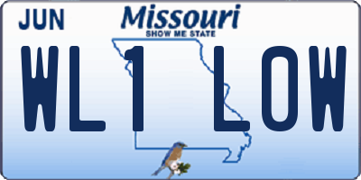MO license plate WL1L0W