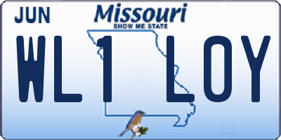 MO license plate WL1L0Y