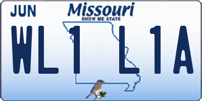 MO license plate WL1L1A