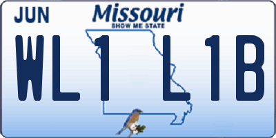 MO license plate WL1L1B