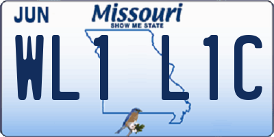 MO license plate WL1L1C