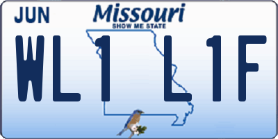 MO license plate WL1L1F