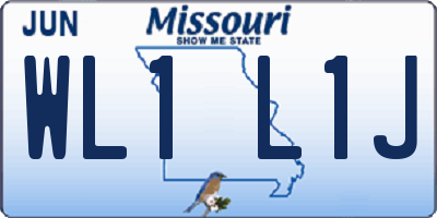 MO license plate WL1L1J