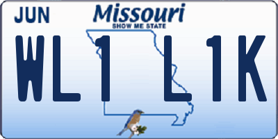 MO license plate WL1L1K