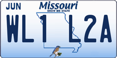 MO license plate WL1L2A