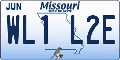 MO license plate WL1L2E