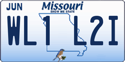 MO license plate WL1L2I