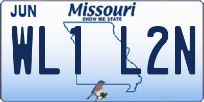 MO license plate WL1L2N