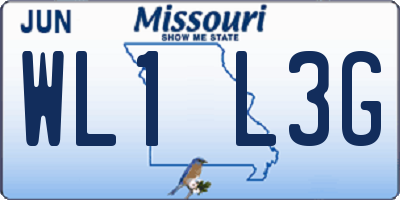 MO license plate WL1L3G