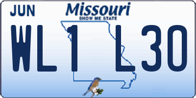 MO license plate WL1L3O