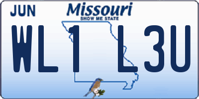 MO license plate WL1L3U