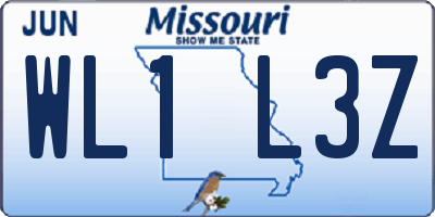 MO license plate WL1L3Z