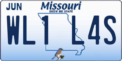 MO license plate WL1L4S