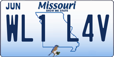 MO license plate WL1L4V