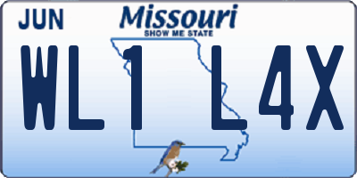 MO license plate WL1L4X