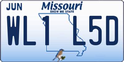 MO license plate WL1L5D