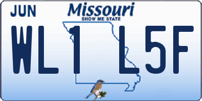 MO license plate WL1L5F