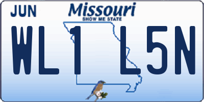 MO license plate WL1L5N