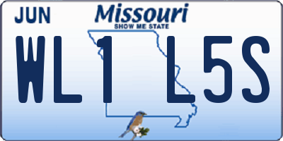 MO license plate WL1L5S
