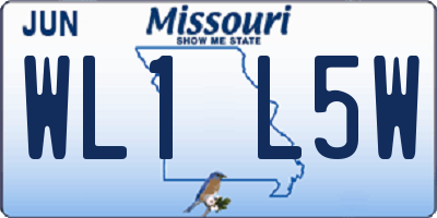 MO license plate WL1L5W