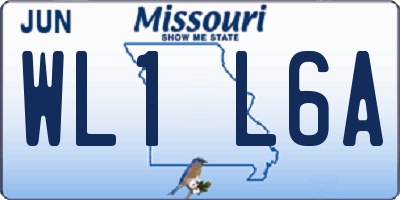 MO license plate WL1L6A