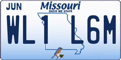 MO license plate WL1L6M