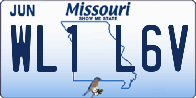MO license plate WL1L6V