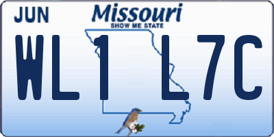MO license plate WL1L7C