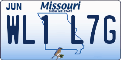 MO license plate WL1L7G