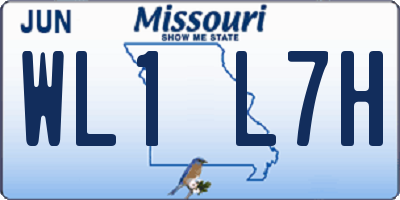 MO license plate WL1L7H