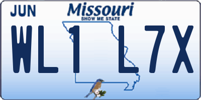 MO license plate WL1L7X