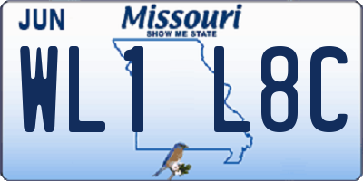 MO license plate WL1L8C