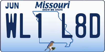 MO license plate WL1L8D