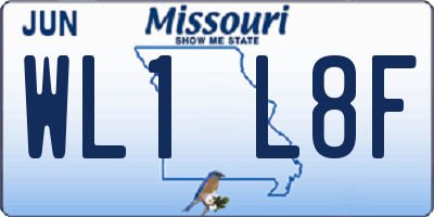 MO license plate WL1L8F
